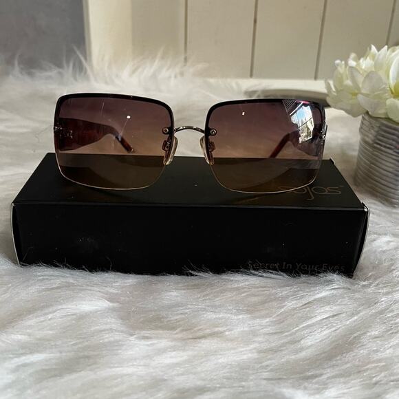 NEW Fantas-Eyes Y2K Rimless Square Oversized Tortoise Gradient Sunglasses NWOT - Picture 7 of 14